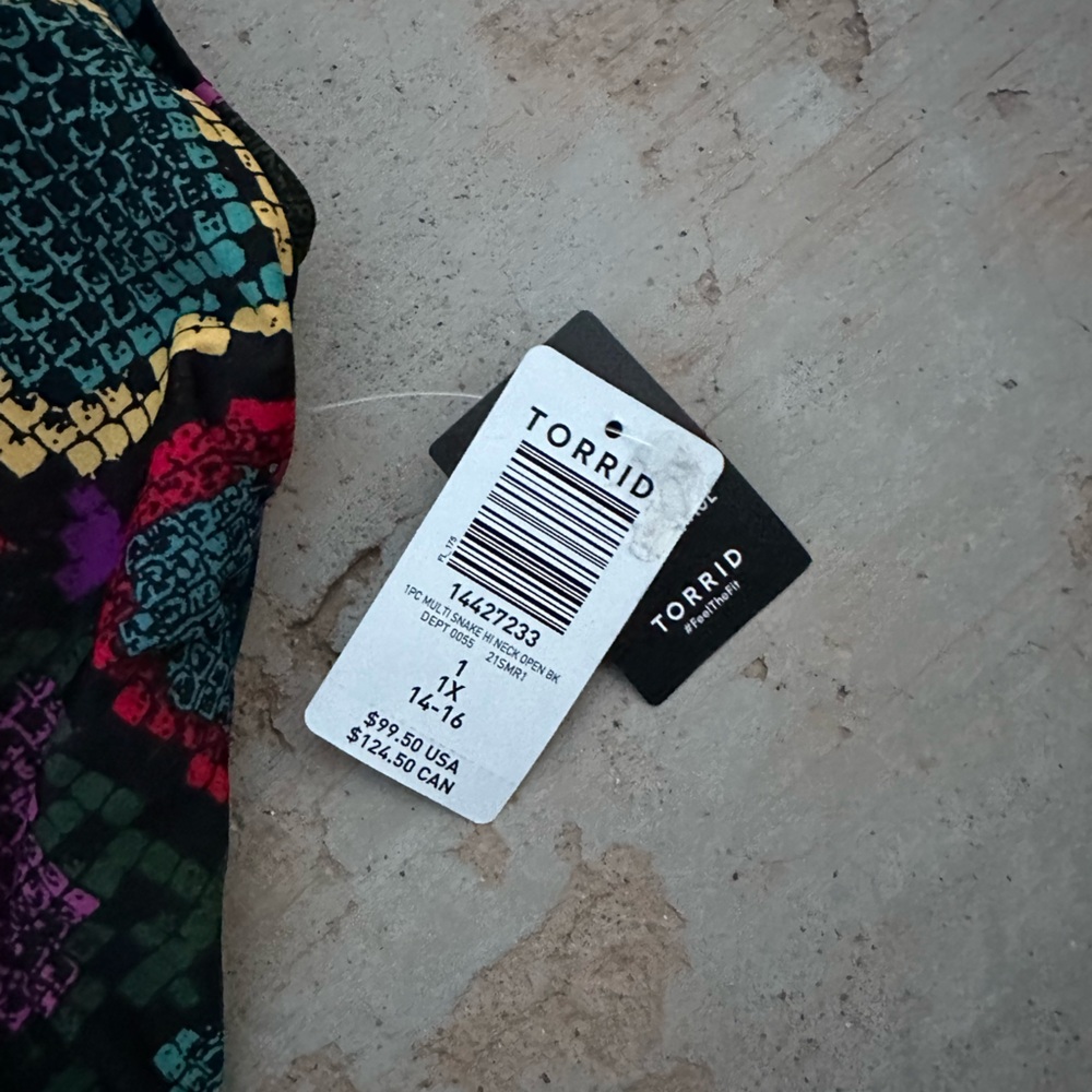 Torrid Snake Skin Print One Piece Swimsuit - Picture 2 of 9